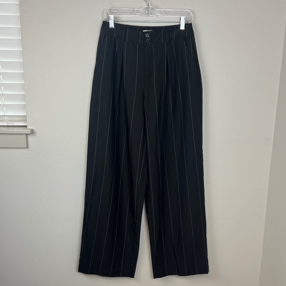 Nili Lotan Target Wide Leg Pinstripe Pants - Picture 2 of 5
